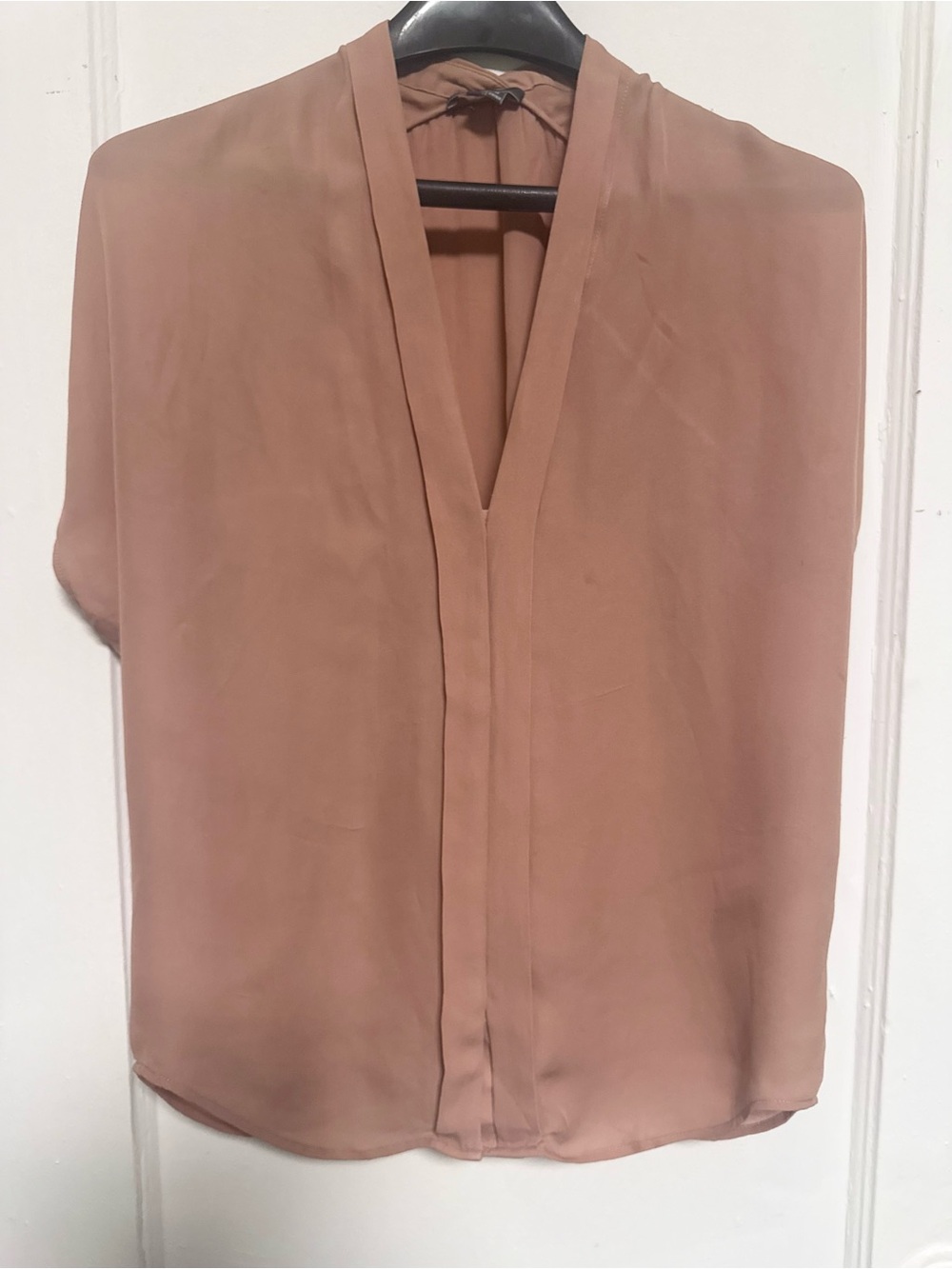 Vince Silk Dusty Rose, Blush V-Neck Blouse